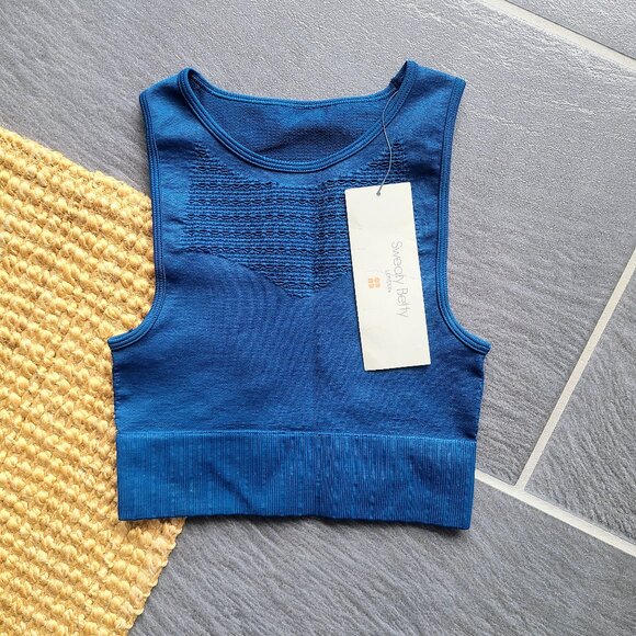Sweaty Betty 360 Workout Bra Seamless Sports Tank Deep Blue XS - New With Tags - Picture 3 of 8